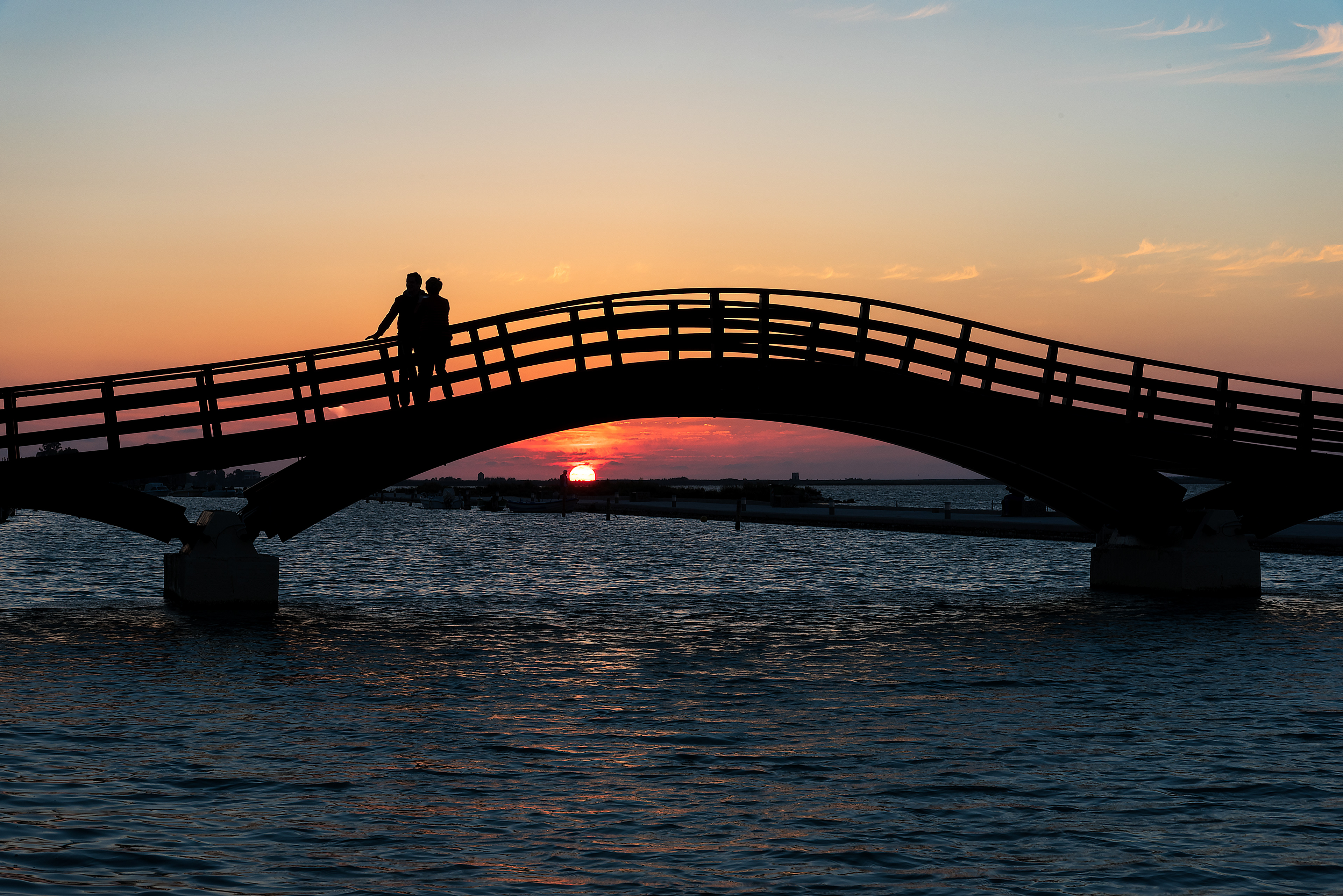 Lefkada's famous wooden bridge - perfect at sunset