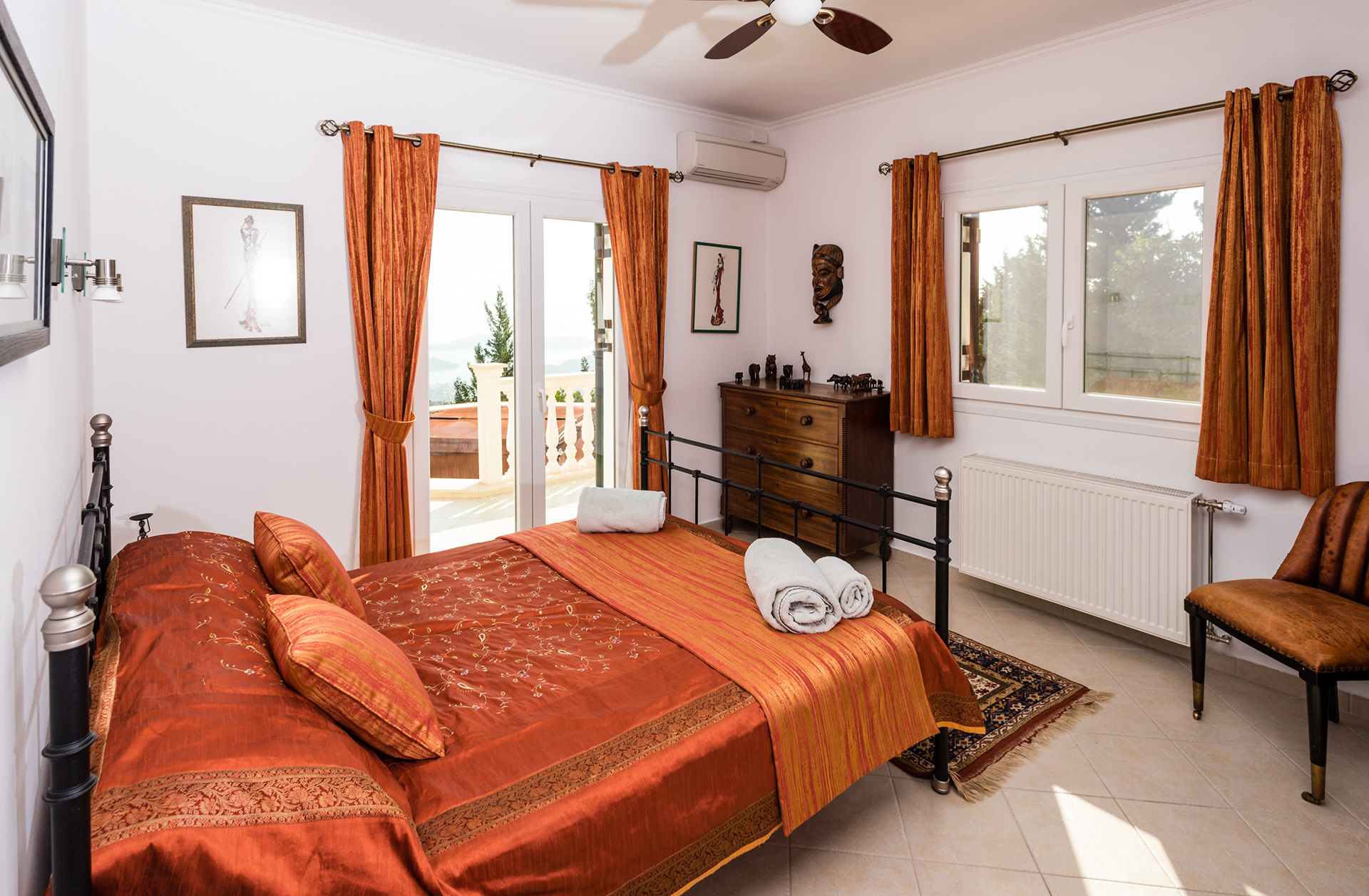 Spacious family bedroom with sea views and plenty of natural light