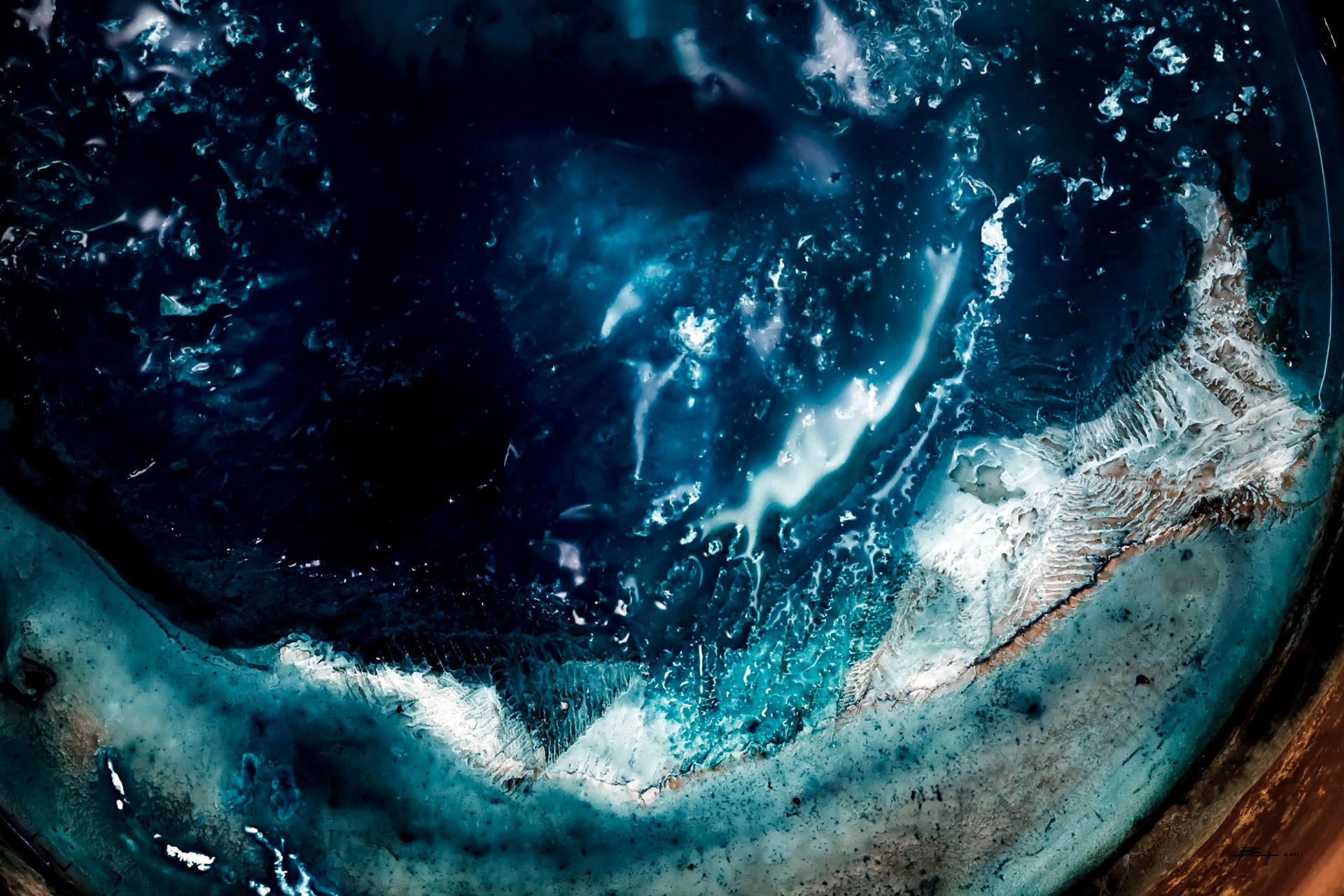 Forming Icemoon - 2020 - Gouache/Abgelichtet - Fine Art Print auf Alu Dibond 90x60