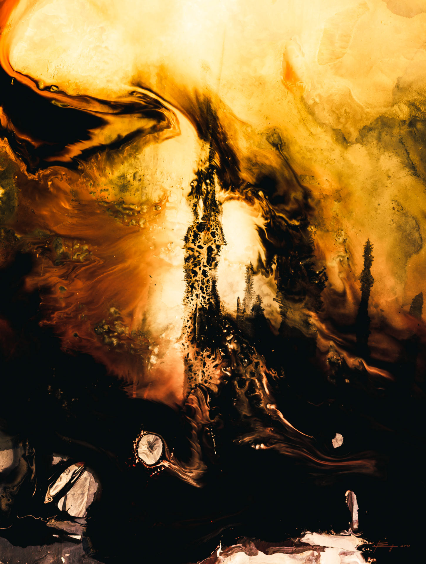 Otherland II - 2019 - Gouache/Abgelichtet - Fine Art Print auf Alu Dibond 68x90
