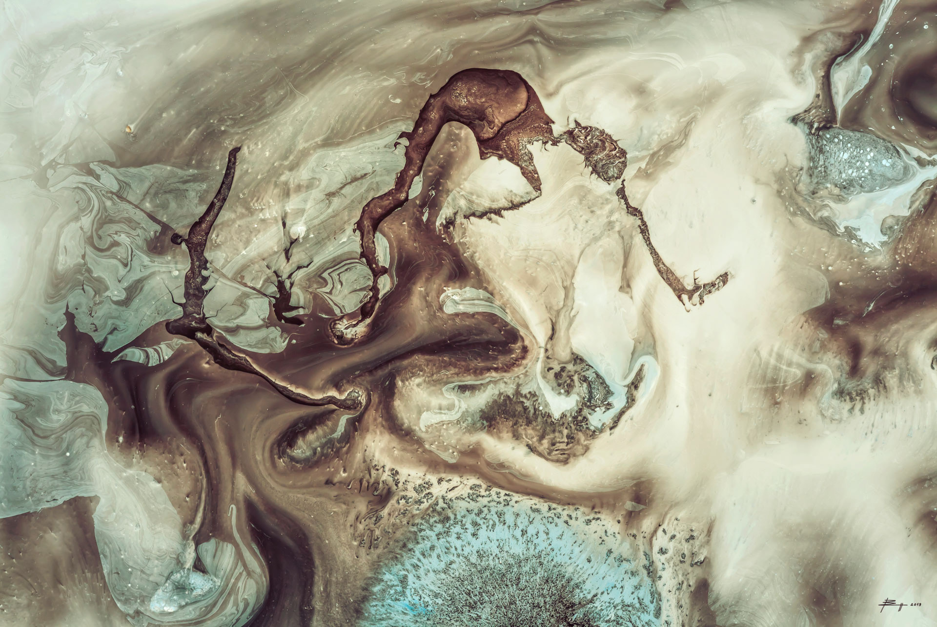 The Gardner I - 2019 - Acryl/Gouache/Abgelichtet - Fine Art Print auf Alu Dibond - 100x67