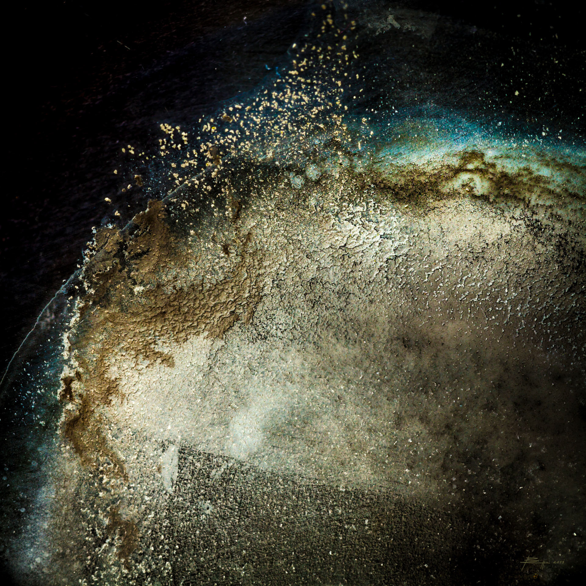 2000 Light years from home III - 2019 - Gouache/Abgelichtet - Fine Art Print auf Alu Dibond 60x60