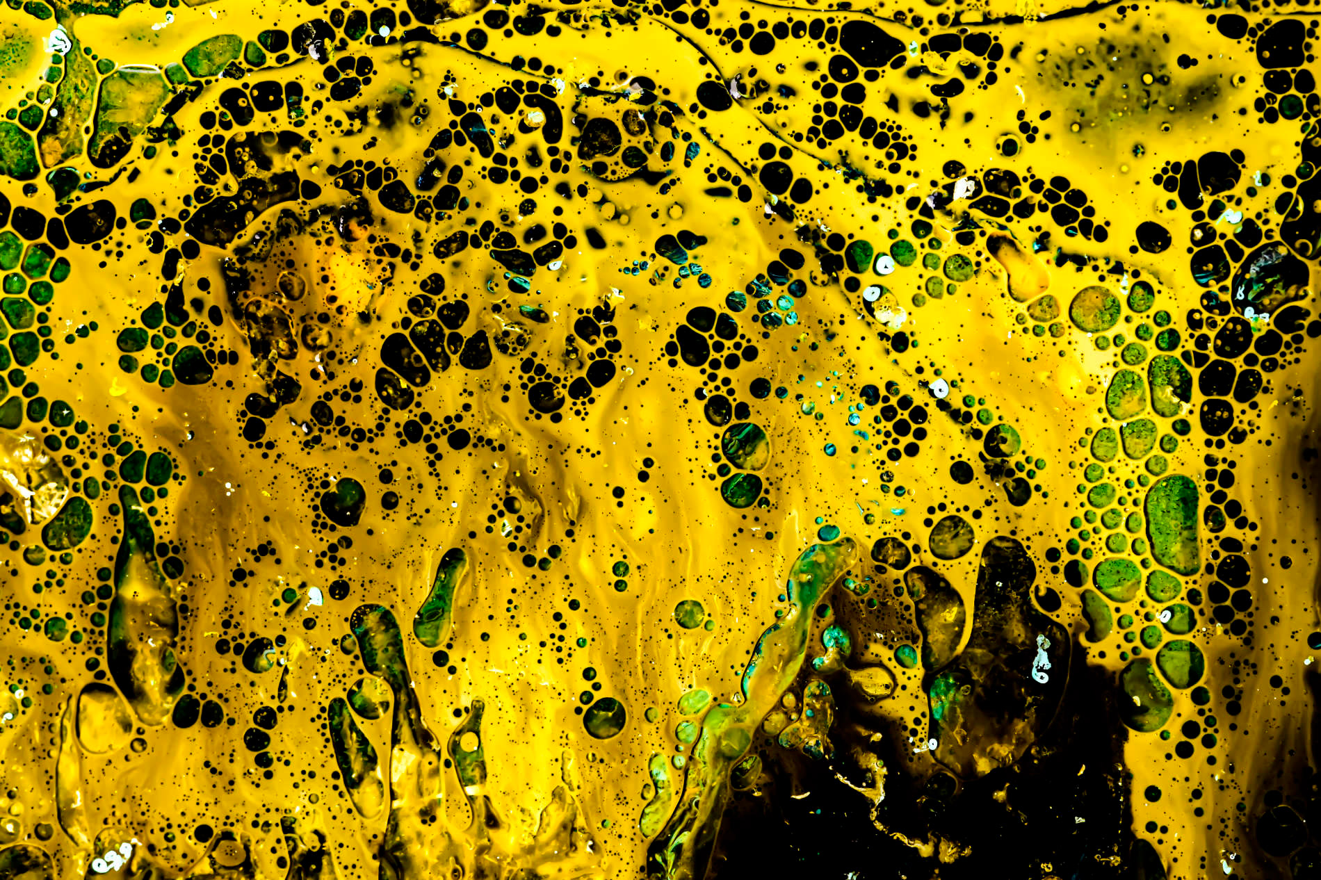Bubbles in the flow II - 2023 - Acryltusche - Abgelichtet - Fine Art Print auf Alu Dibond 200x133 