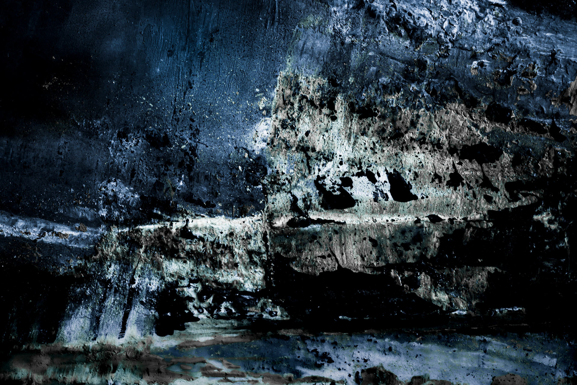 Blue Rock - 2021 - Gouache/Abgelichtet - Fine Art Print auf Alu Dibond 150x100