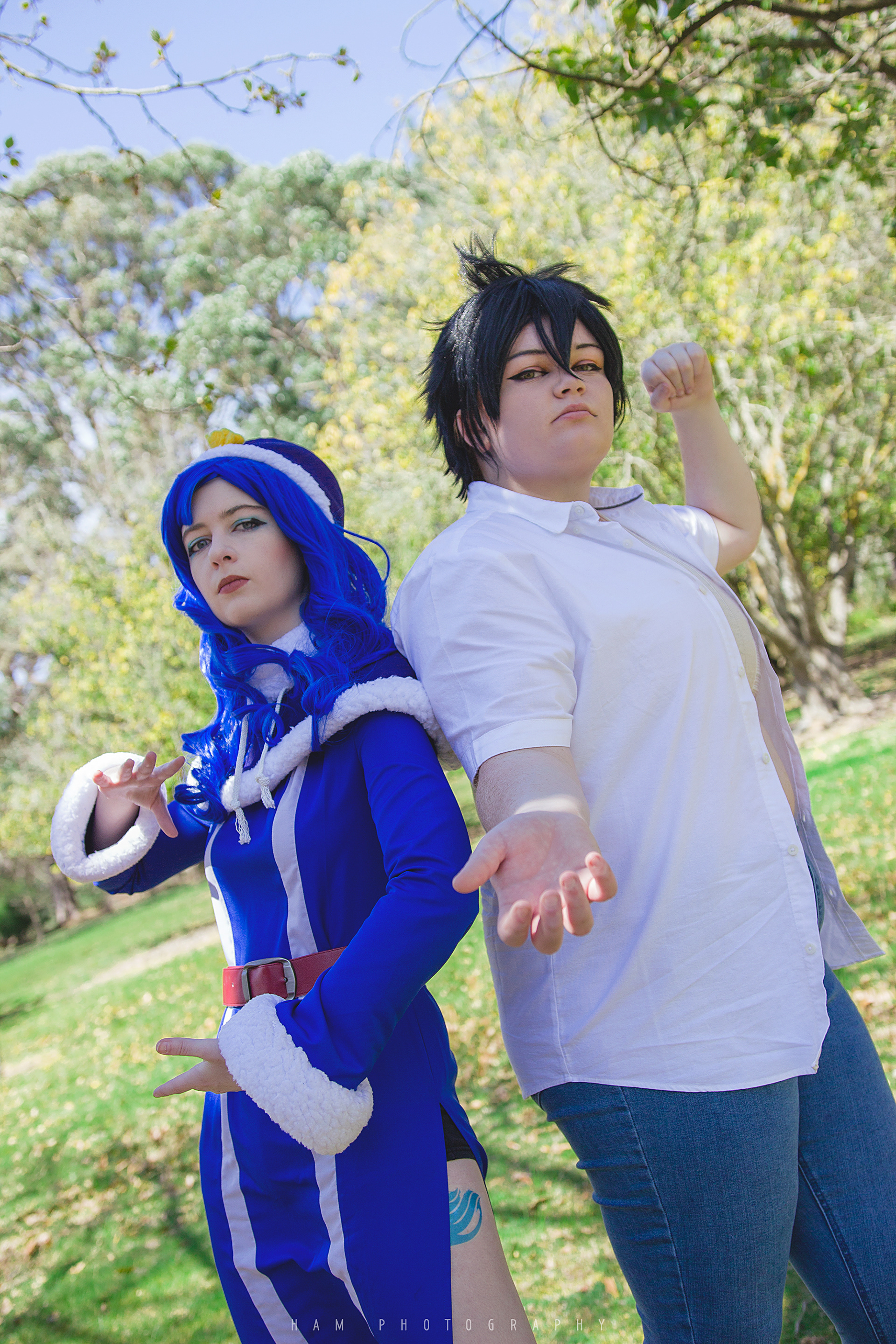 Juvia Lockser by @snowflake_cos_ & Gray Fullbuster by @alysse_cosplay