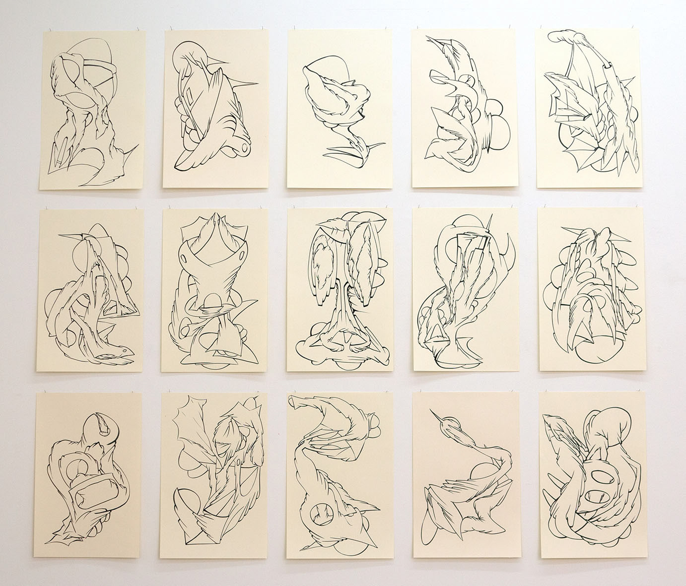 Series "Critters" ink on paper, 38x60cm