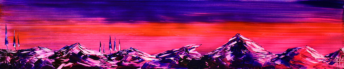 La chaîne violette - 100 x 20 x 3,9 cm