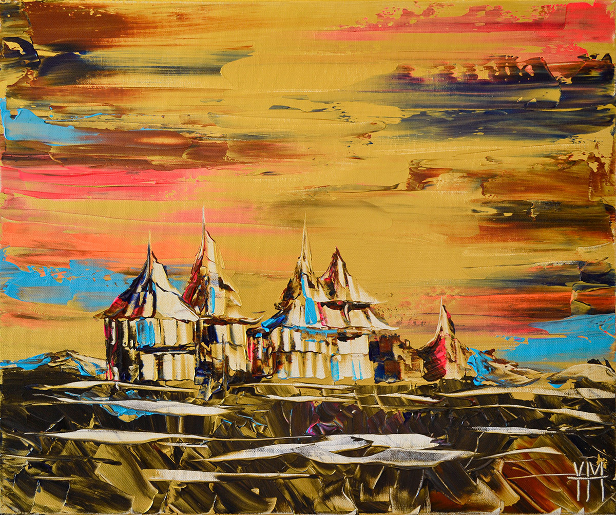Le village du repos - 61 x 50 x 1,6 cm