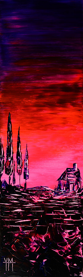 L'aurore des cyprès - 30 x 100 x 3,8 cm