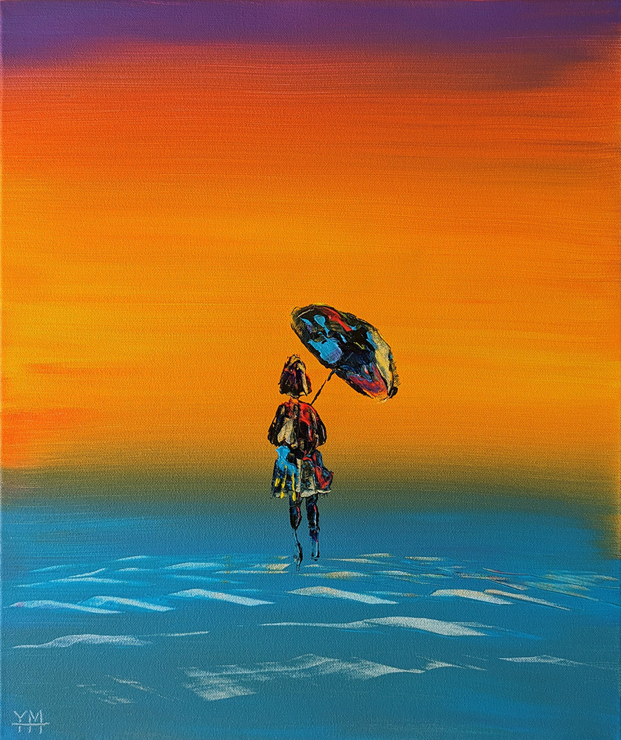 La visiteuse 02 - 46 x 55 x 2 cm