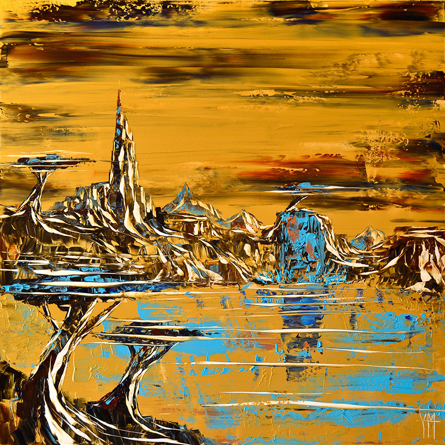 La cascade de cuivre - 100 x 100 x 3,9 cm