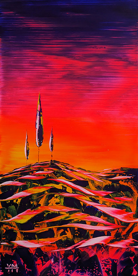 Le trio de lumière - 40 x 80 x 3,7 cm
