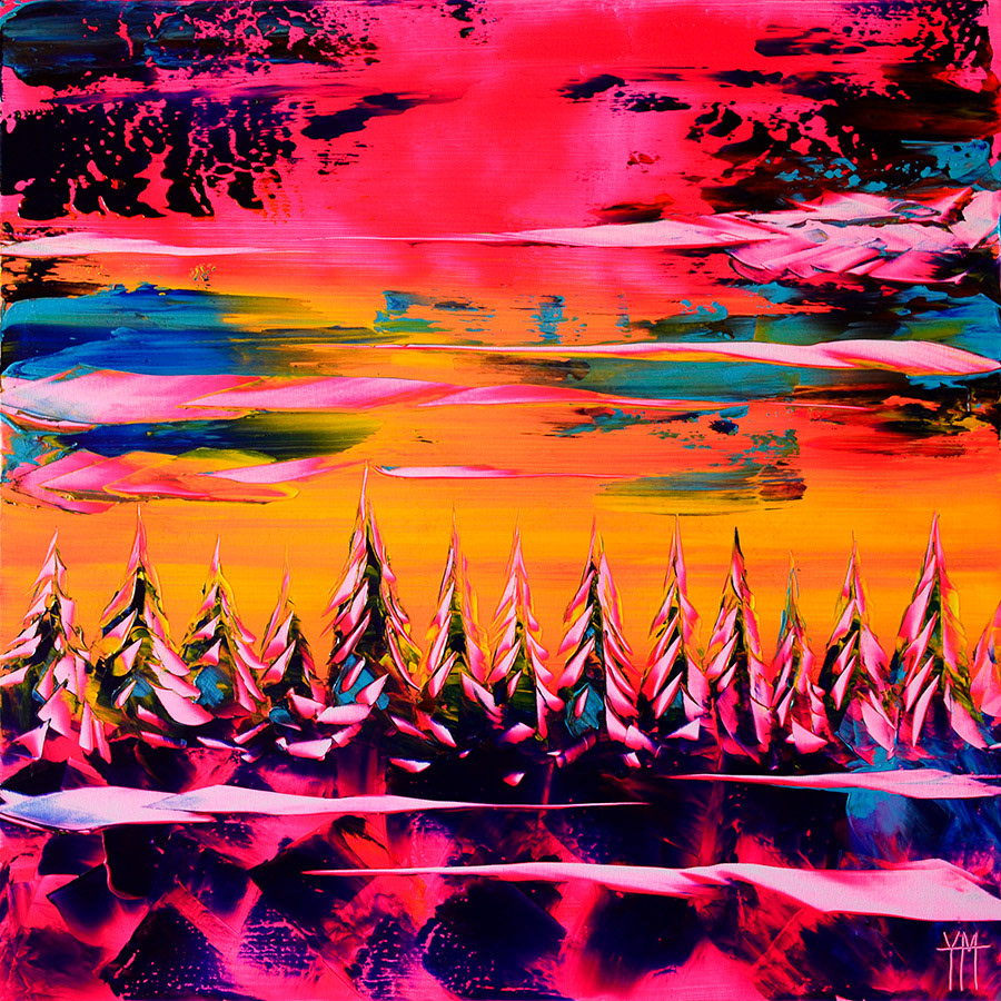 La forêt de cristal - 80 x 80 x 4 cm
