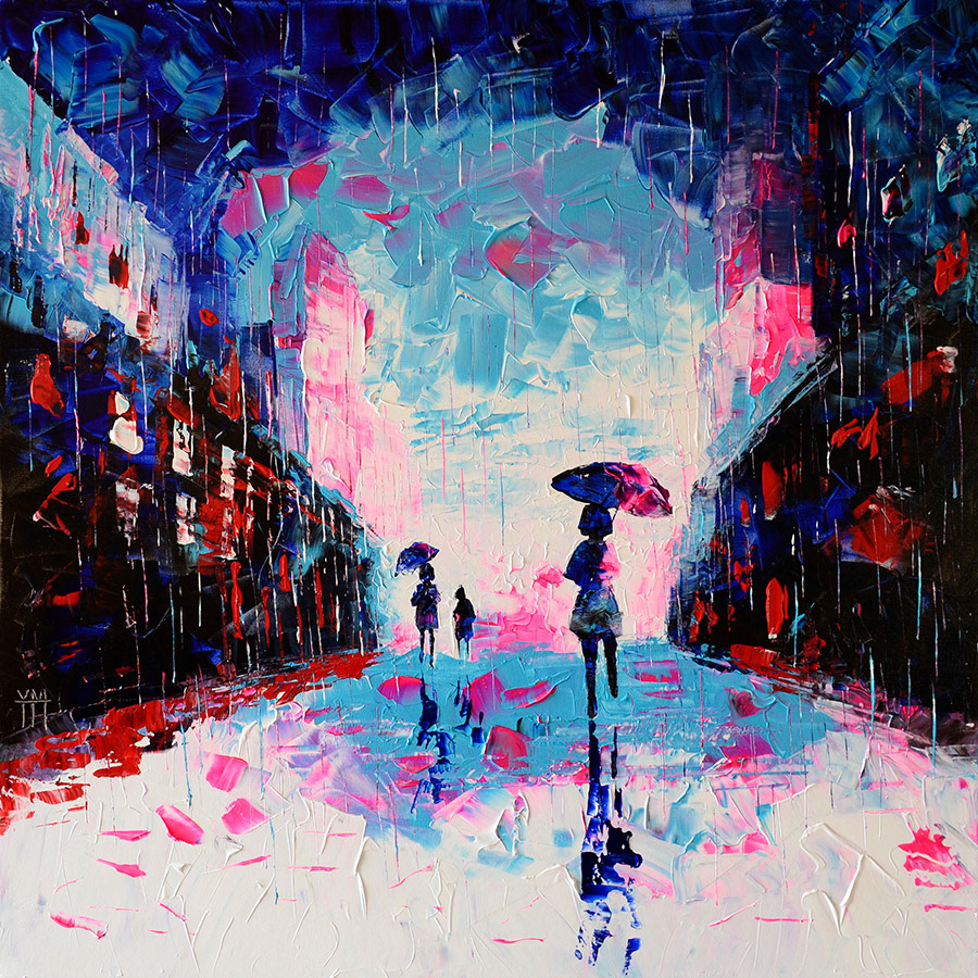 La pluie de la liberté - 100 x 100 x 3,8 cm