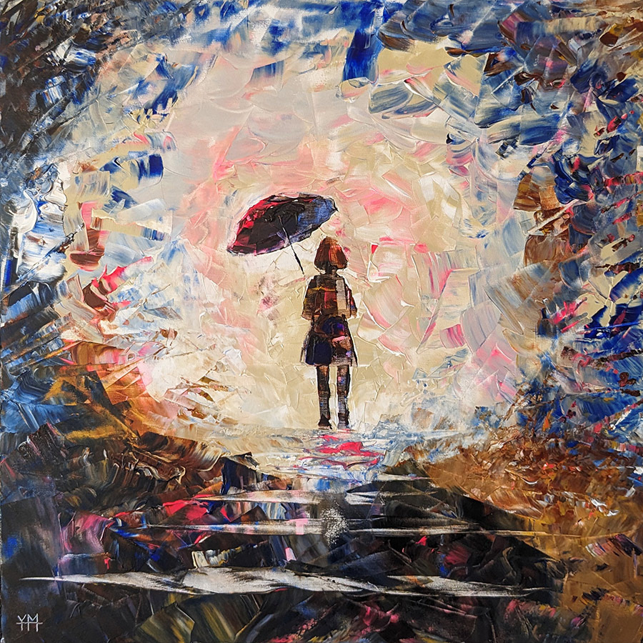 La visiteuse 03 - 80 x 80 x 80 x 3,7 cm