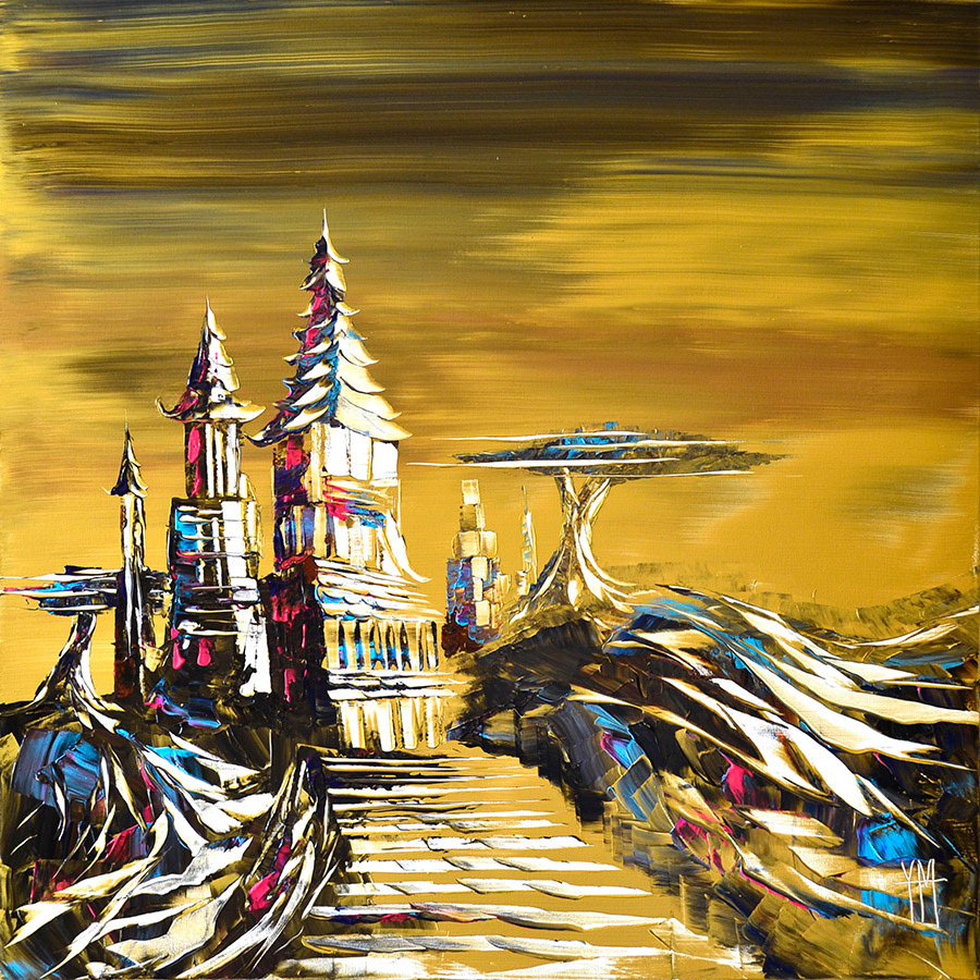 Le temple d'or - 100 x 100 x 3,9 cm