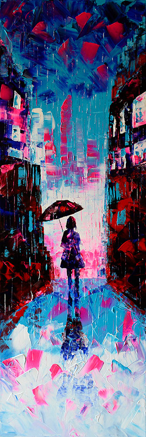 La promenade rose - 50 x 150 x 3,7 cm
