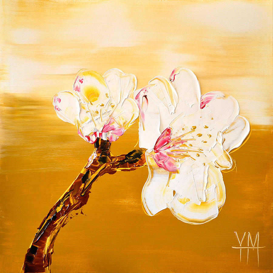 Fleurs d'amandier - 80 x 80 x 4 cm