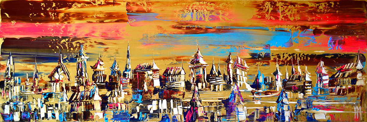 La capitale rose - 150 x 50 x 3,7 cm