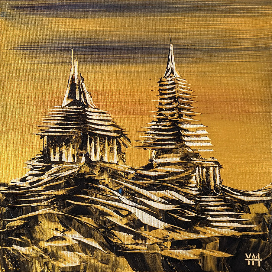 Strates de cuivre 02 - 40 x 40 x 3,7 cm