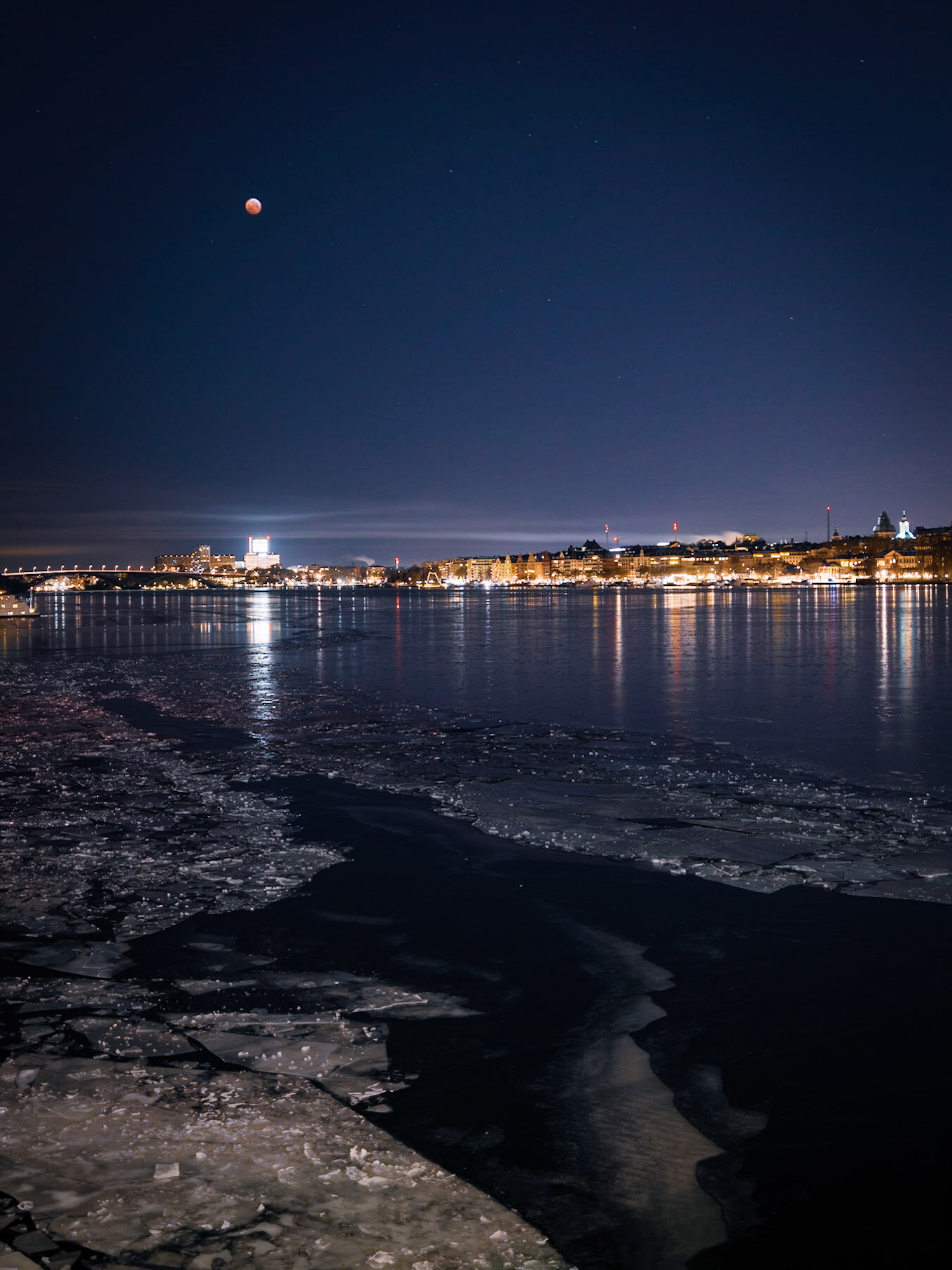 Super blood wolf moon over Stockholm
