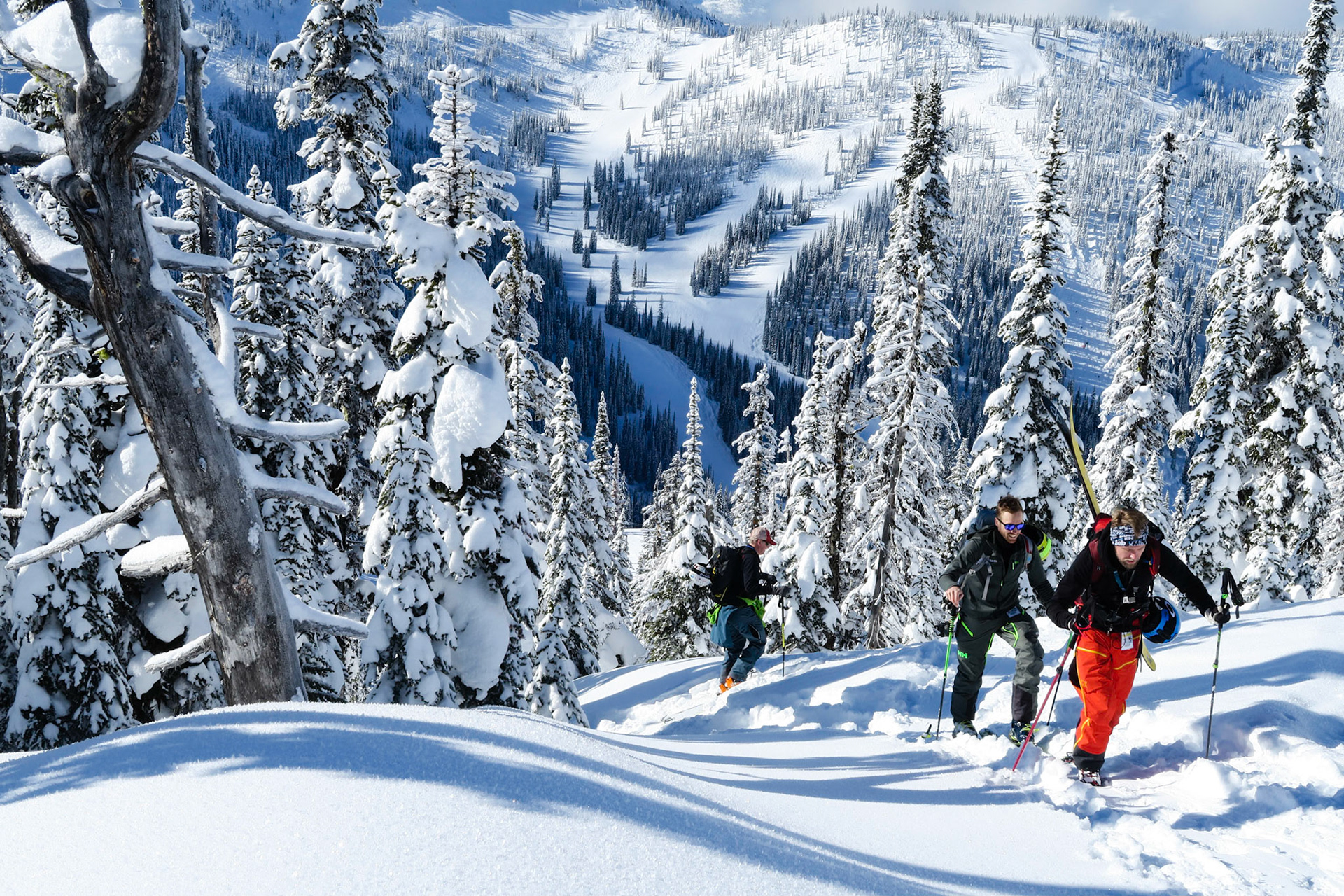 Hiking up to the peaks from Whitewater ski resort
