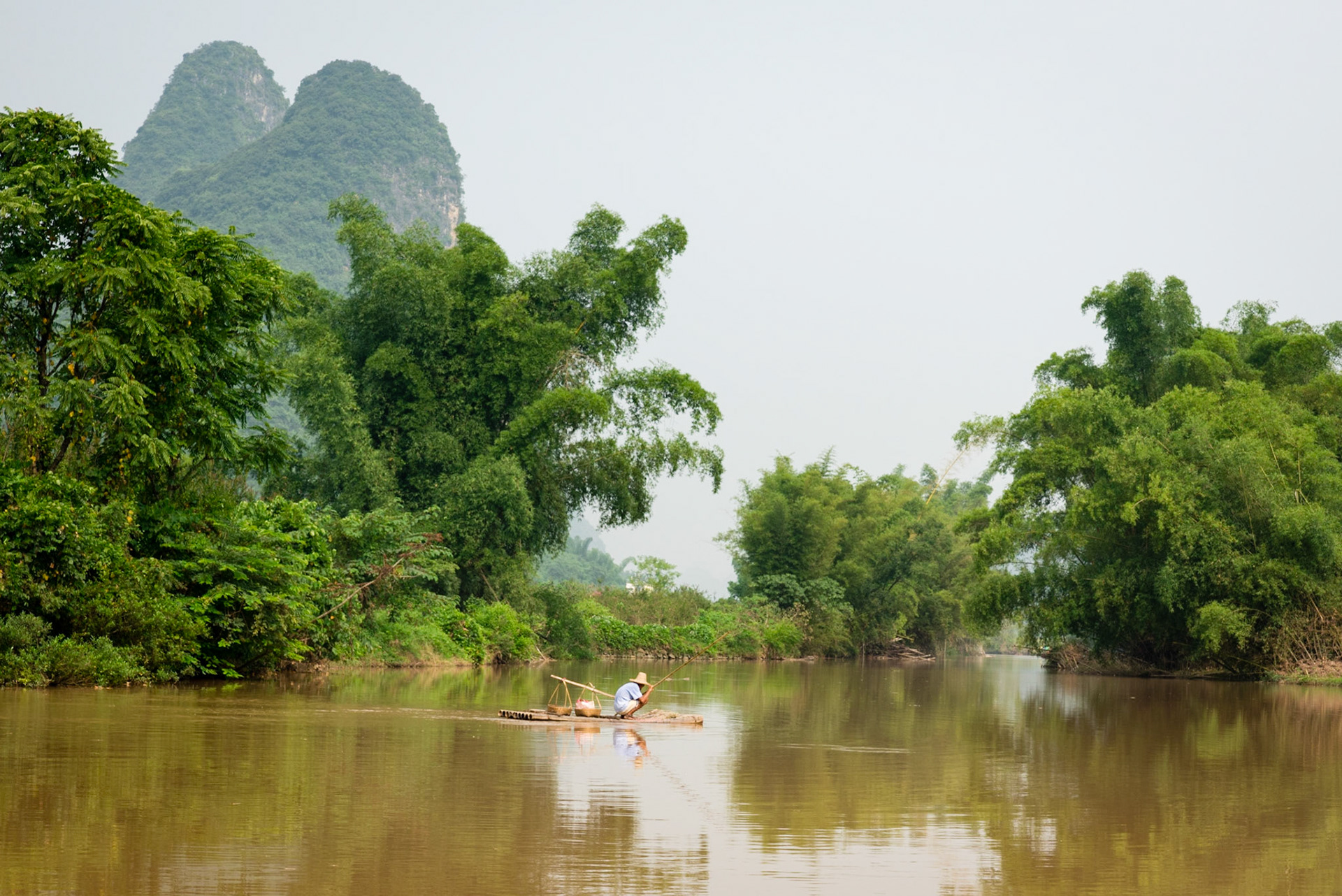 Traditional raft outside Guilin