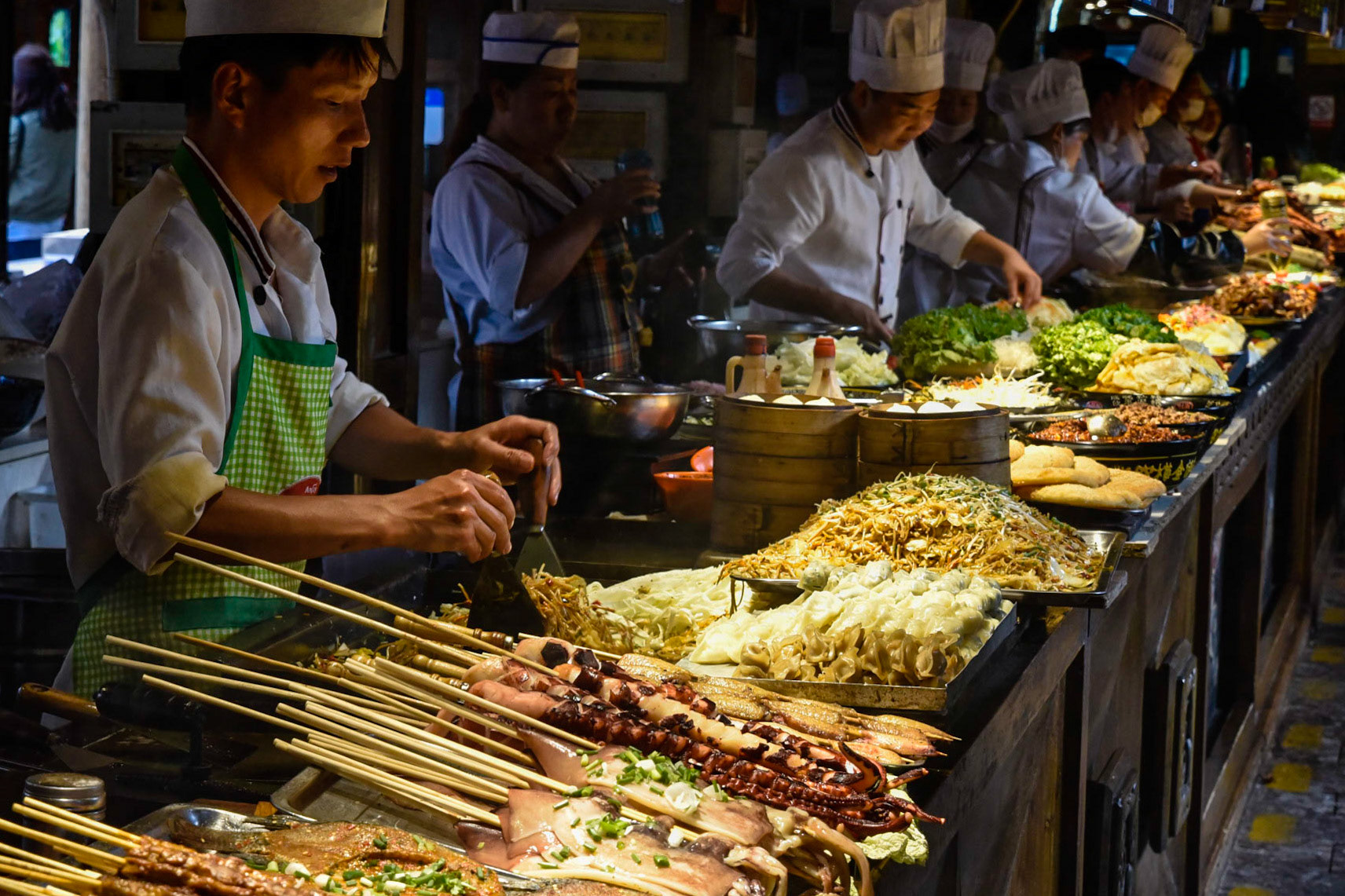 Food stalls in Lijiang