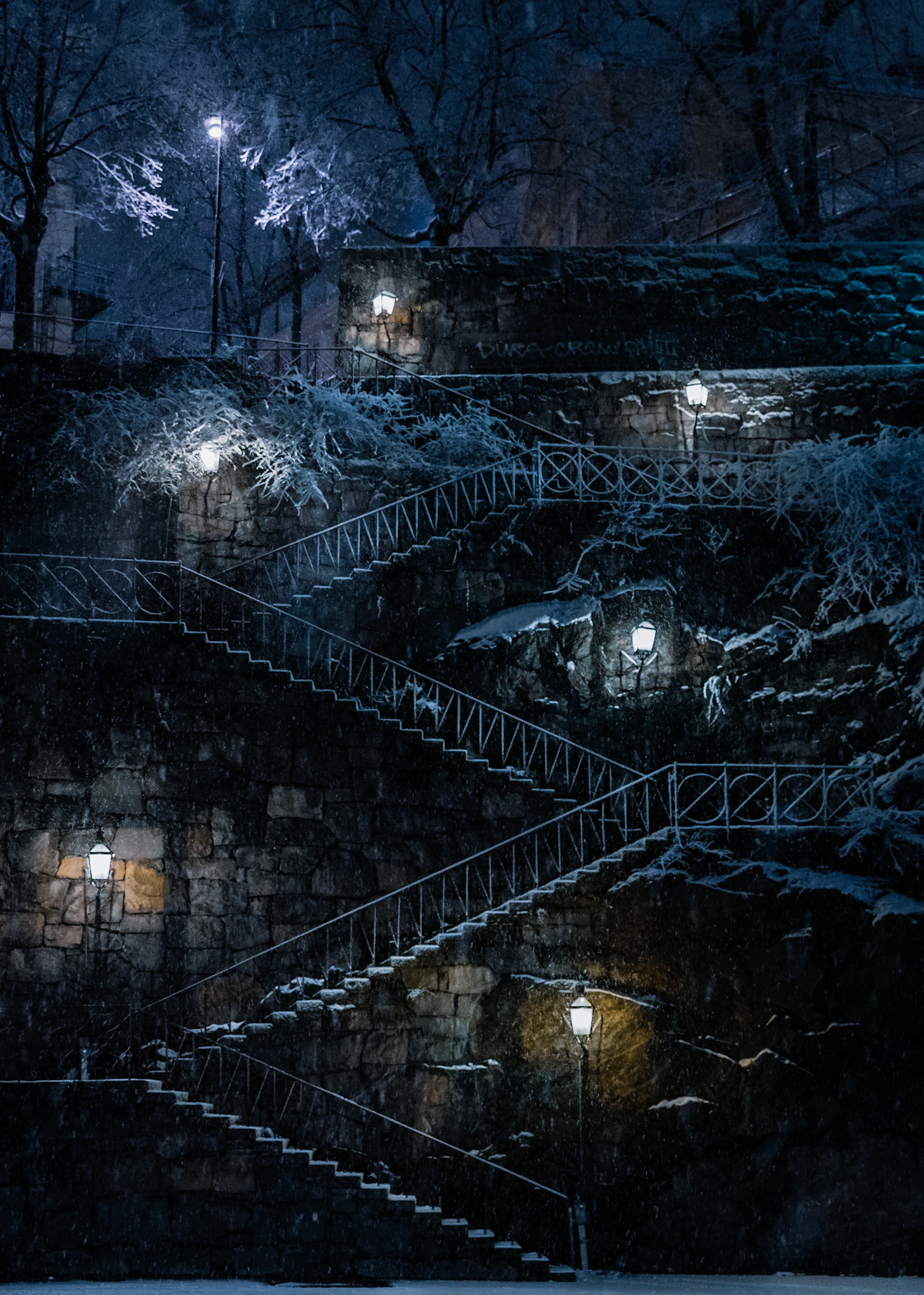 Snowy stairs