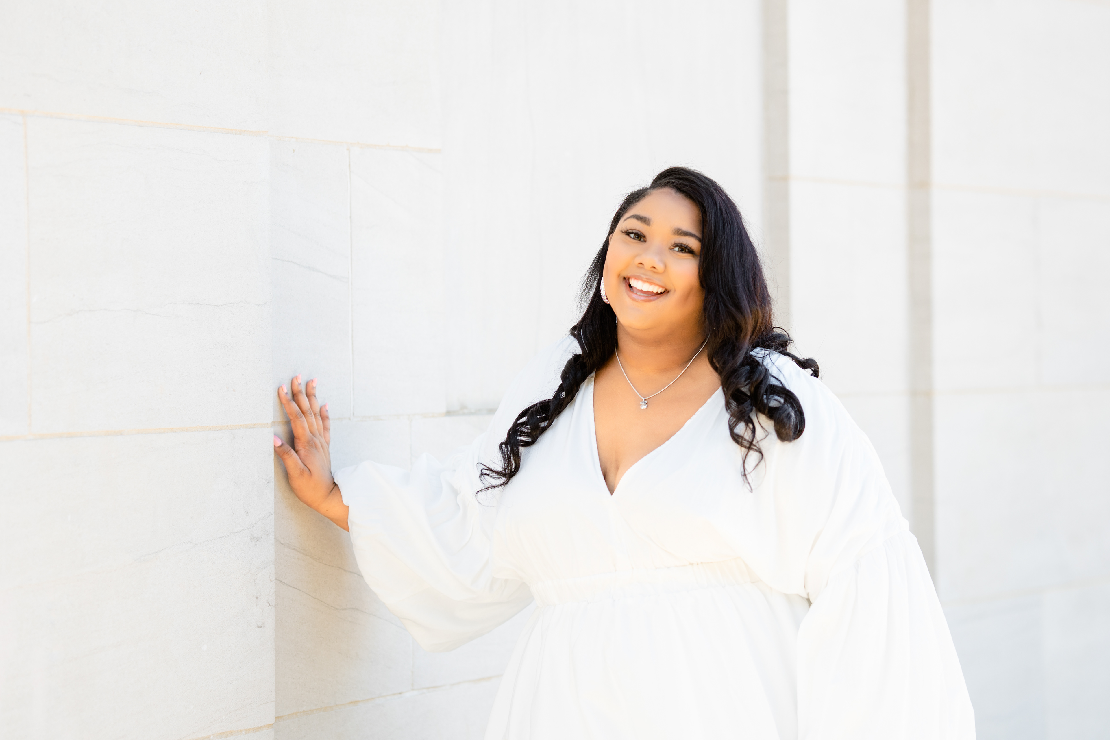 Graduating student on campus