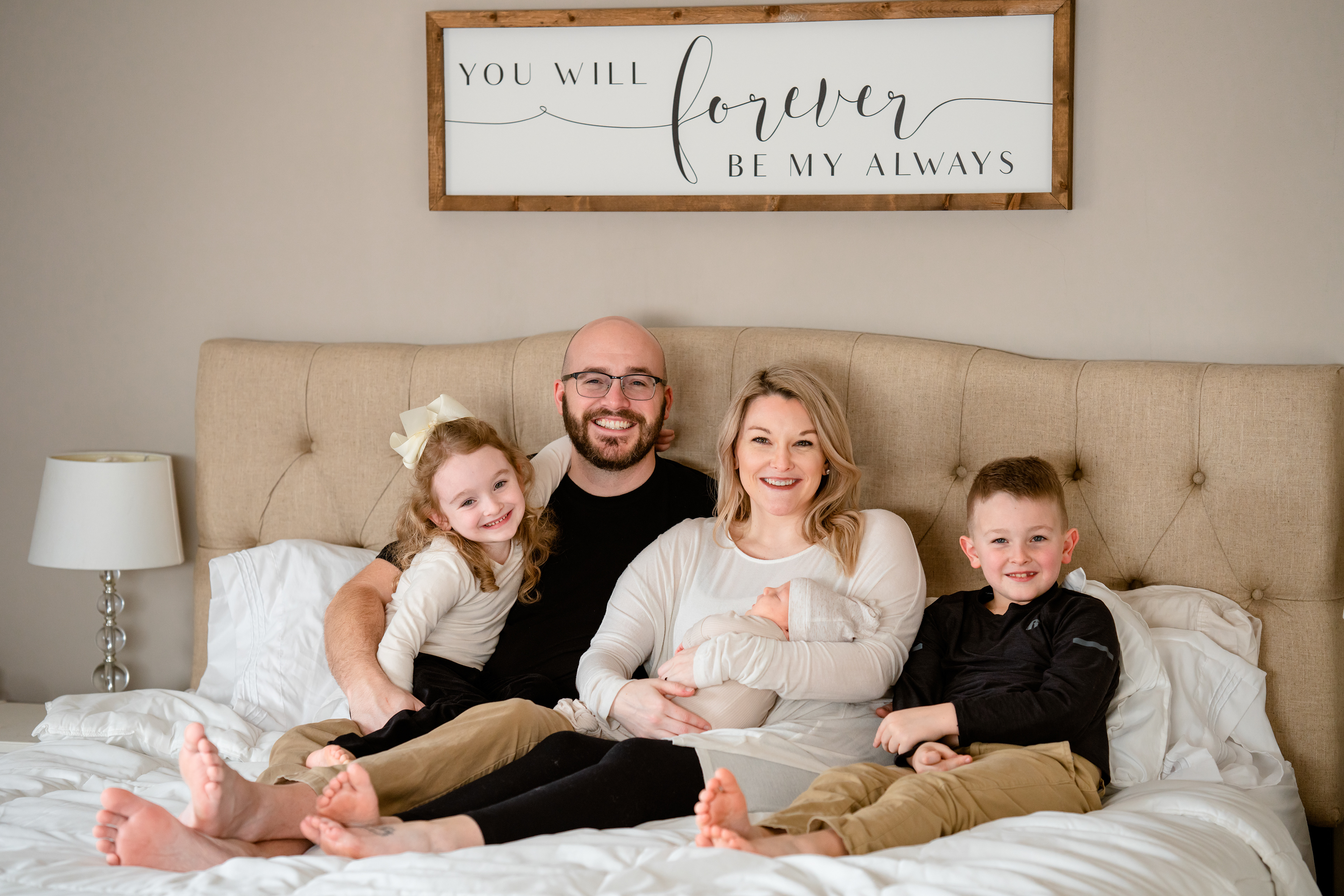 New family of 5 in the comfort of their own home