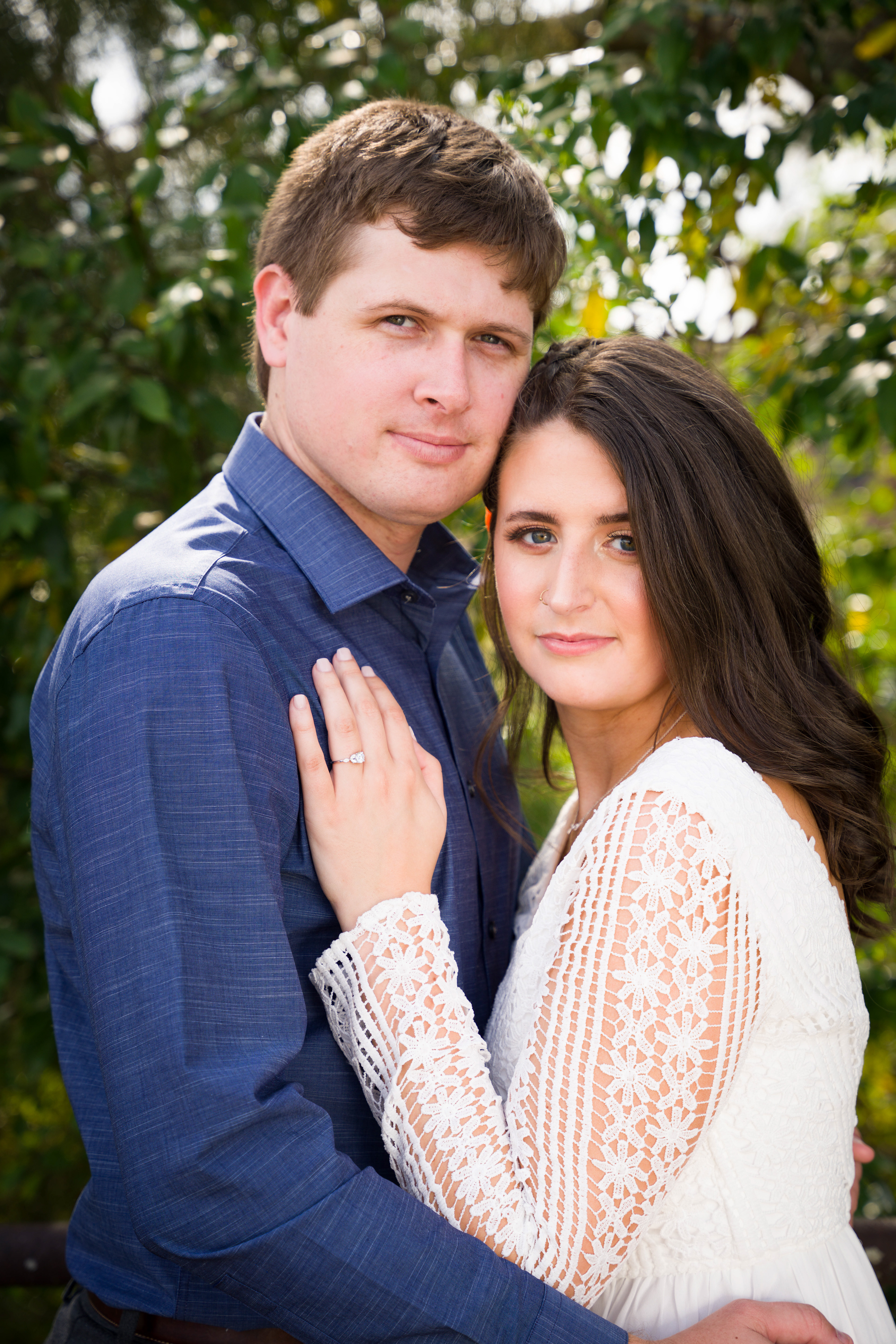 Man and wife embrace