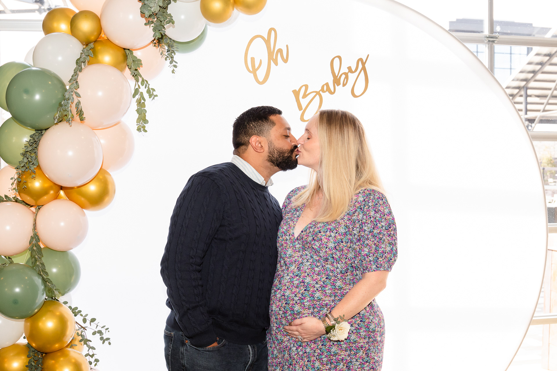 New Mom and Dad at the baby shower