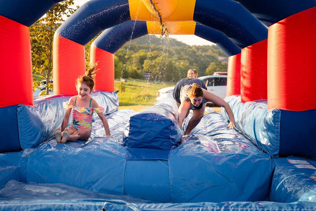 August birthday party inflatable