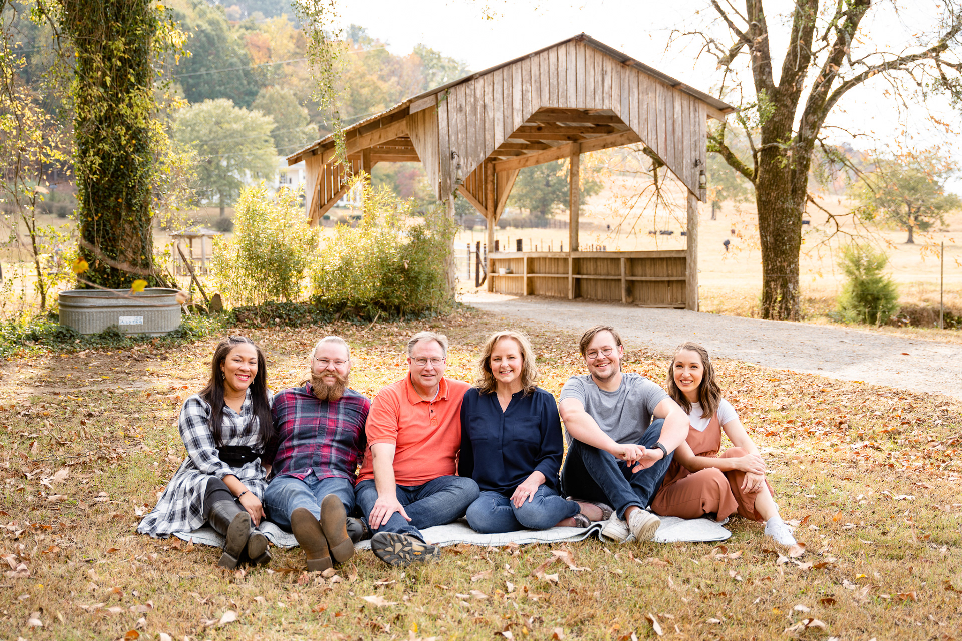 Mom and dad with their sons and daughter-in-laws
