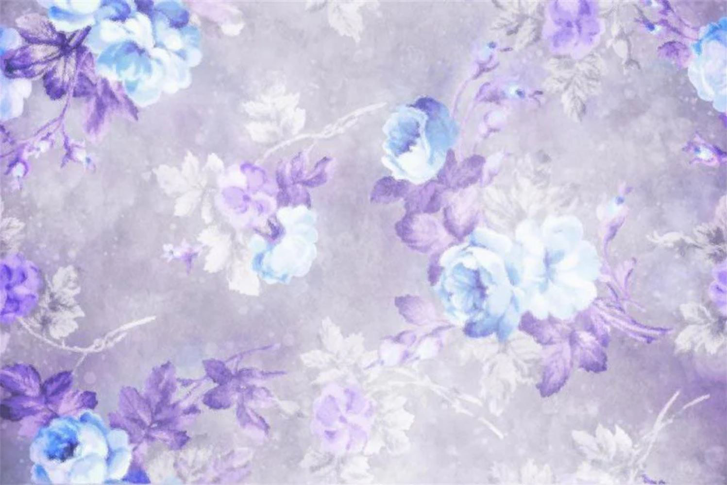 7x5ft Pretty Blue and Purple Flowers