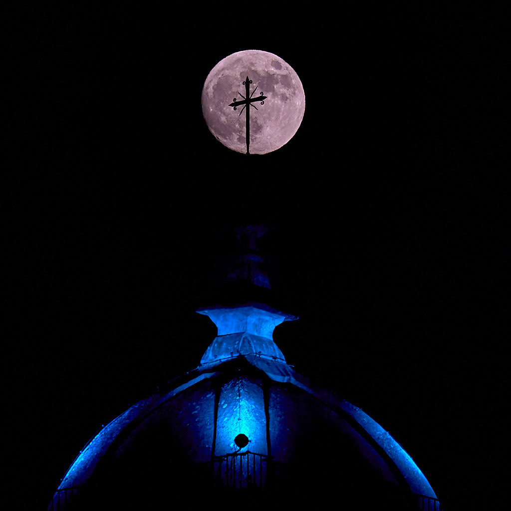 Cosenza, Italy - The lunar cross