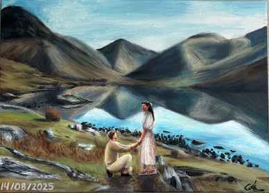 Proposal Lakes, A3, Acrylic, Canvas