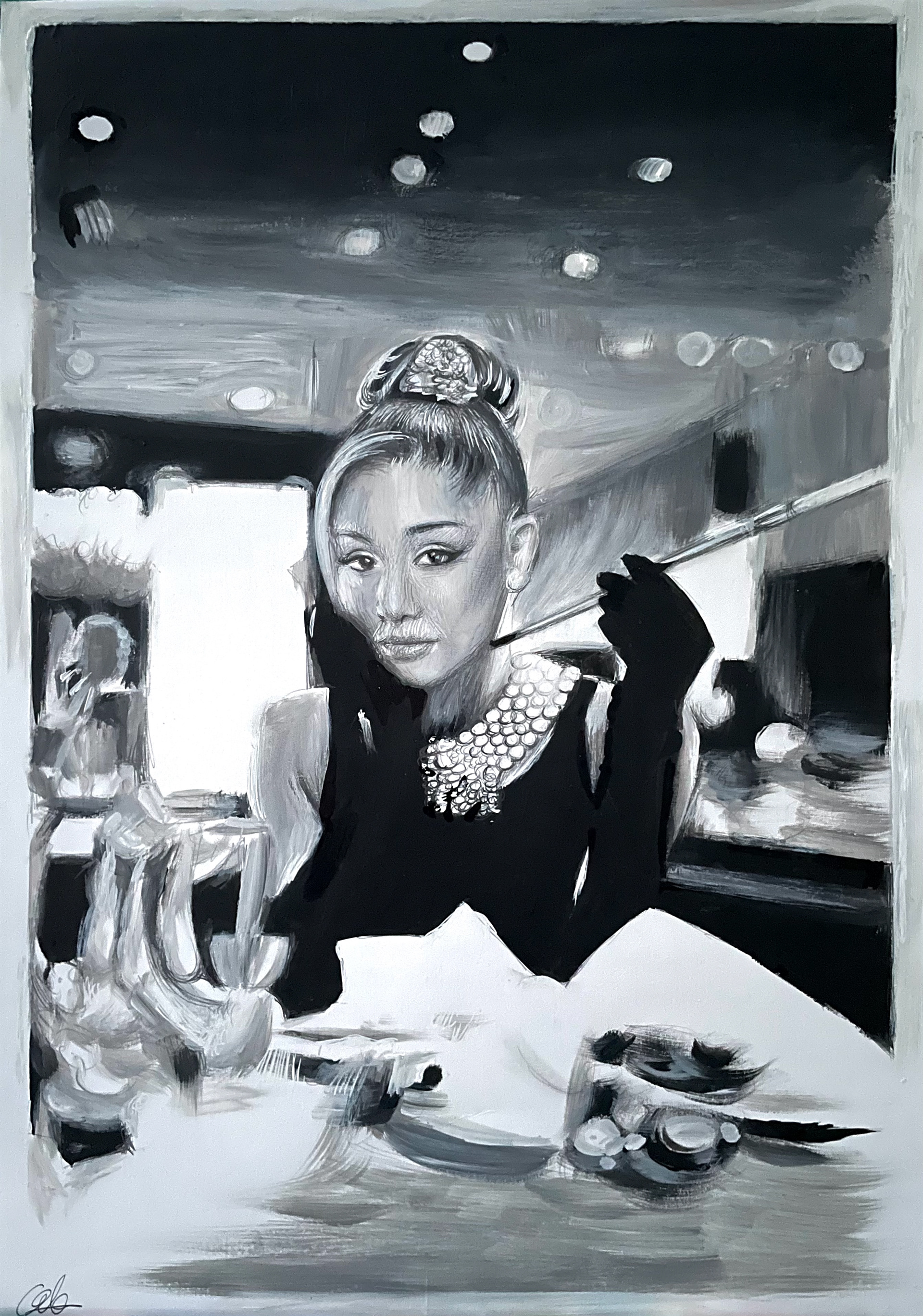 Ariana Hepburn, A3, Acrylic, Canvas Paper