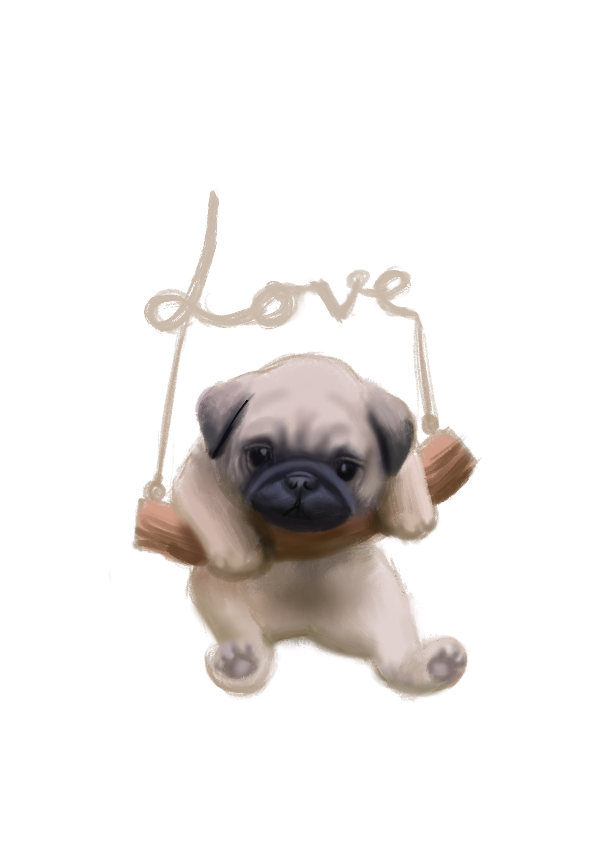 Puppy Love, Airbrush and Pencil Brush, Procreate