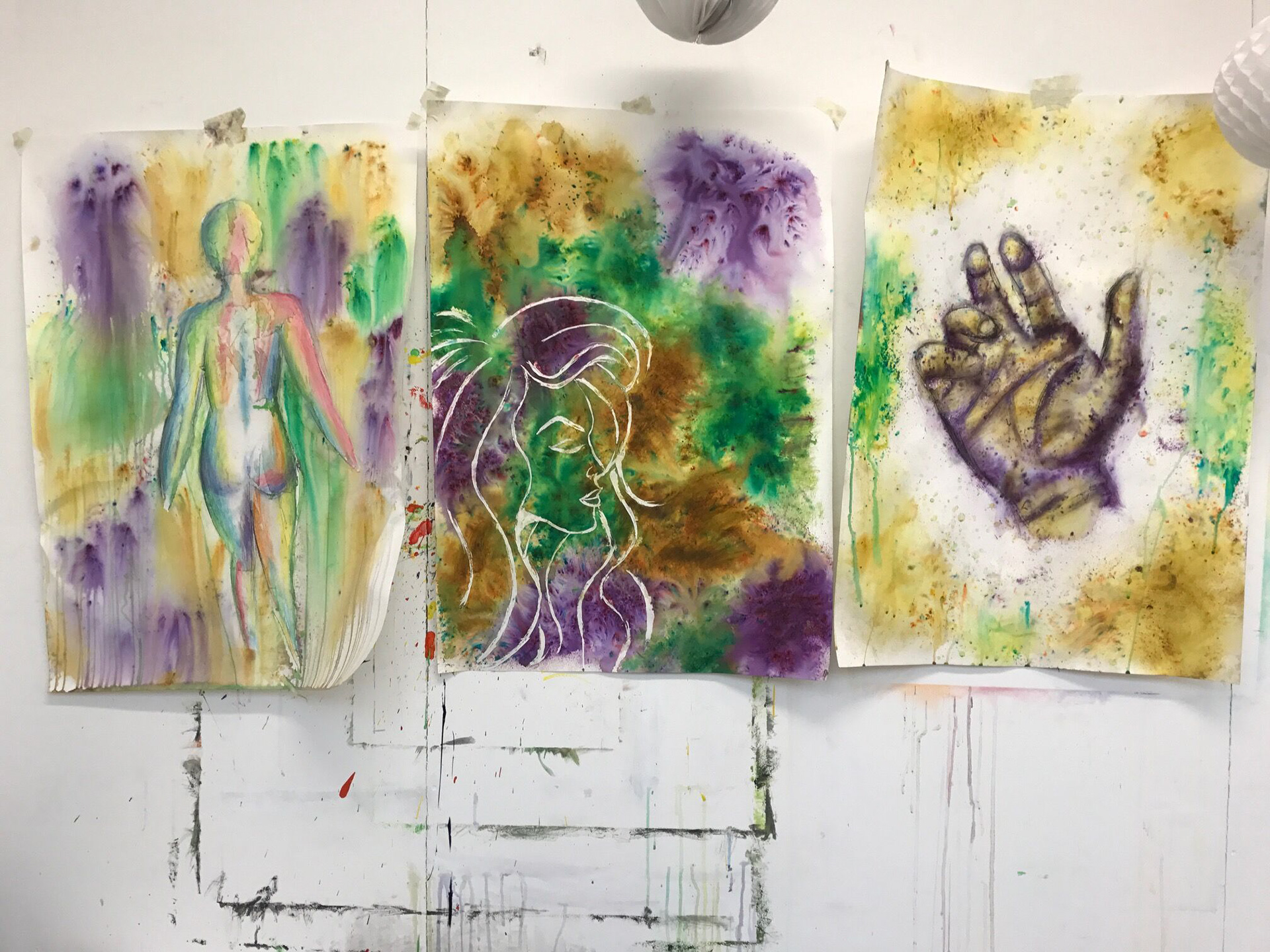 Splash of Colour into Life, 3 A1 sheets of paper, Brusho Powder Paint