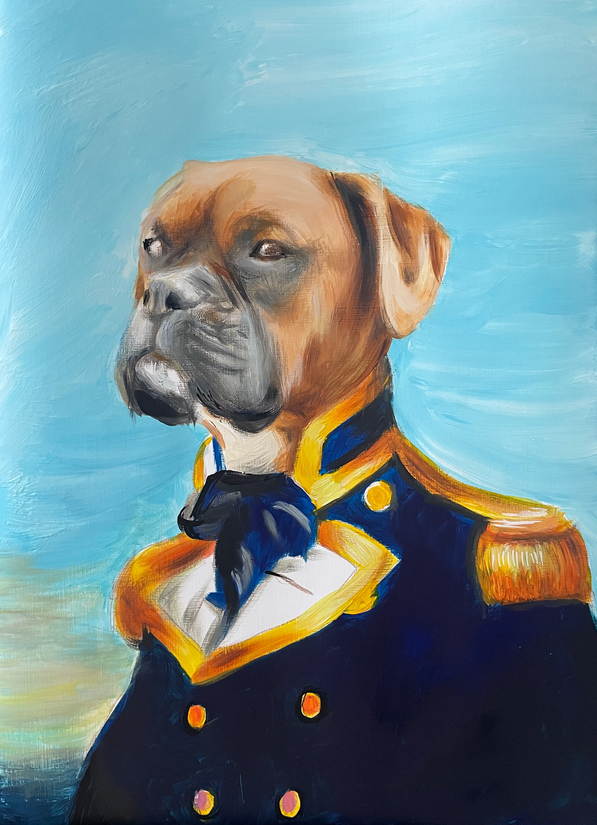 General Woof, A3, Acrylic, Canvas Paper