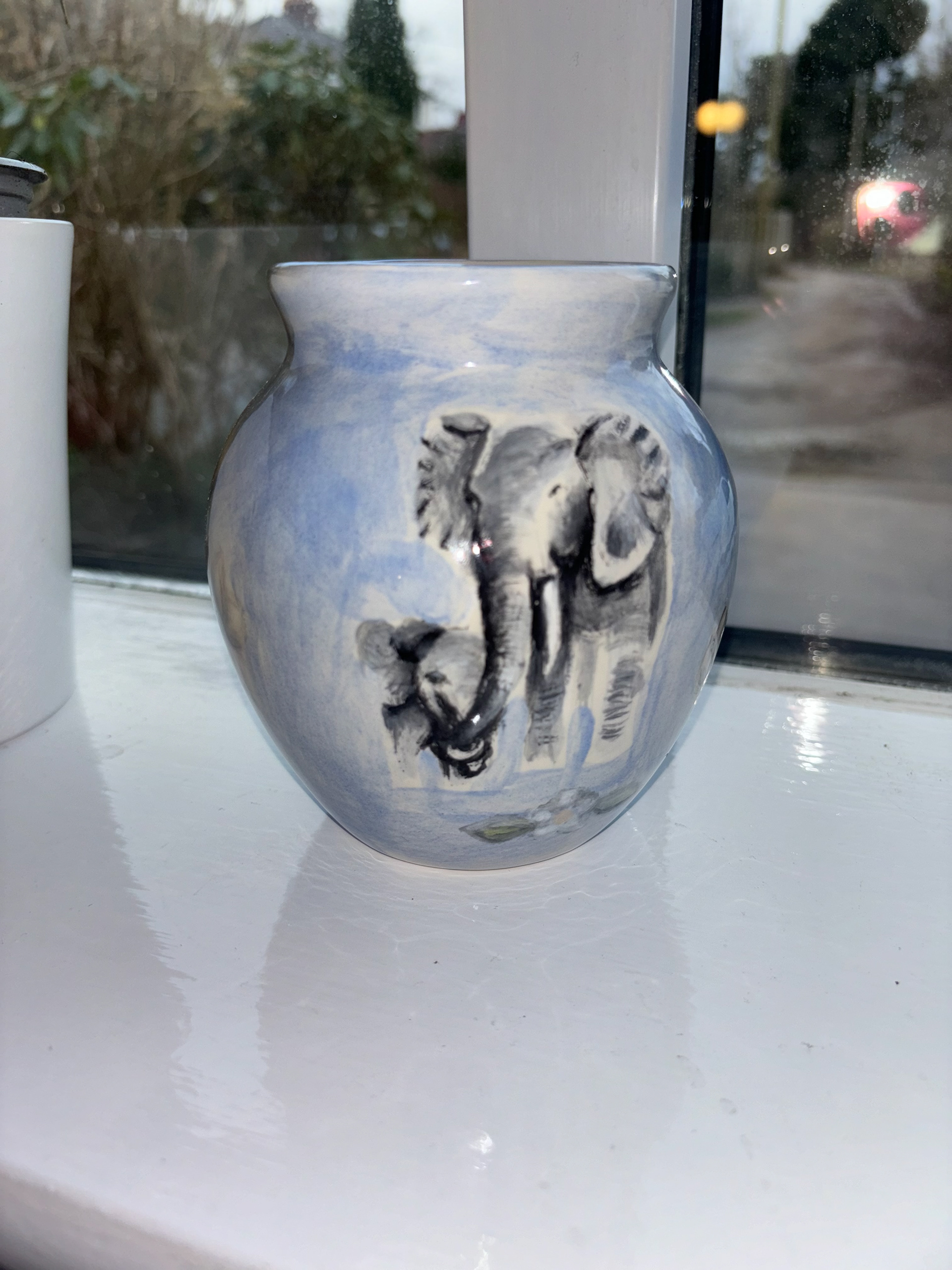 Elephants, Ceramic Vase