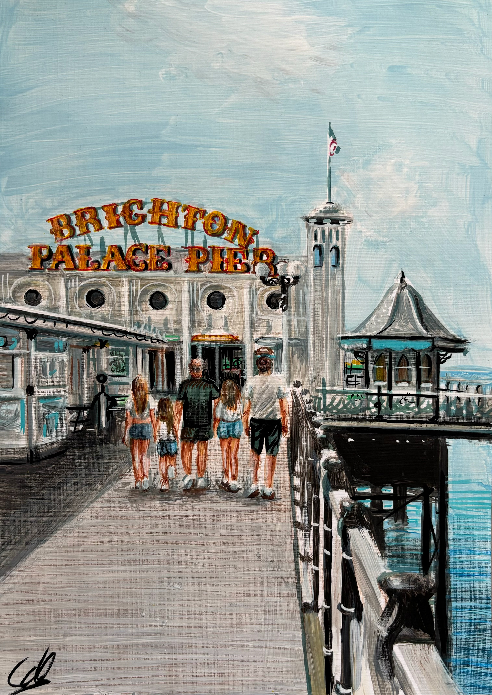Brighton Pier, A3, acrylic, Canvas Paper