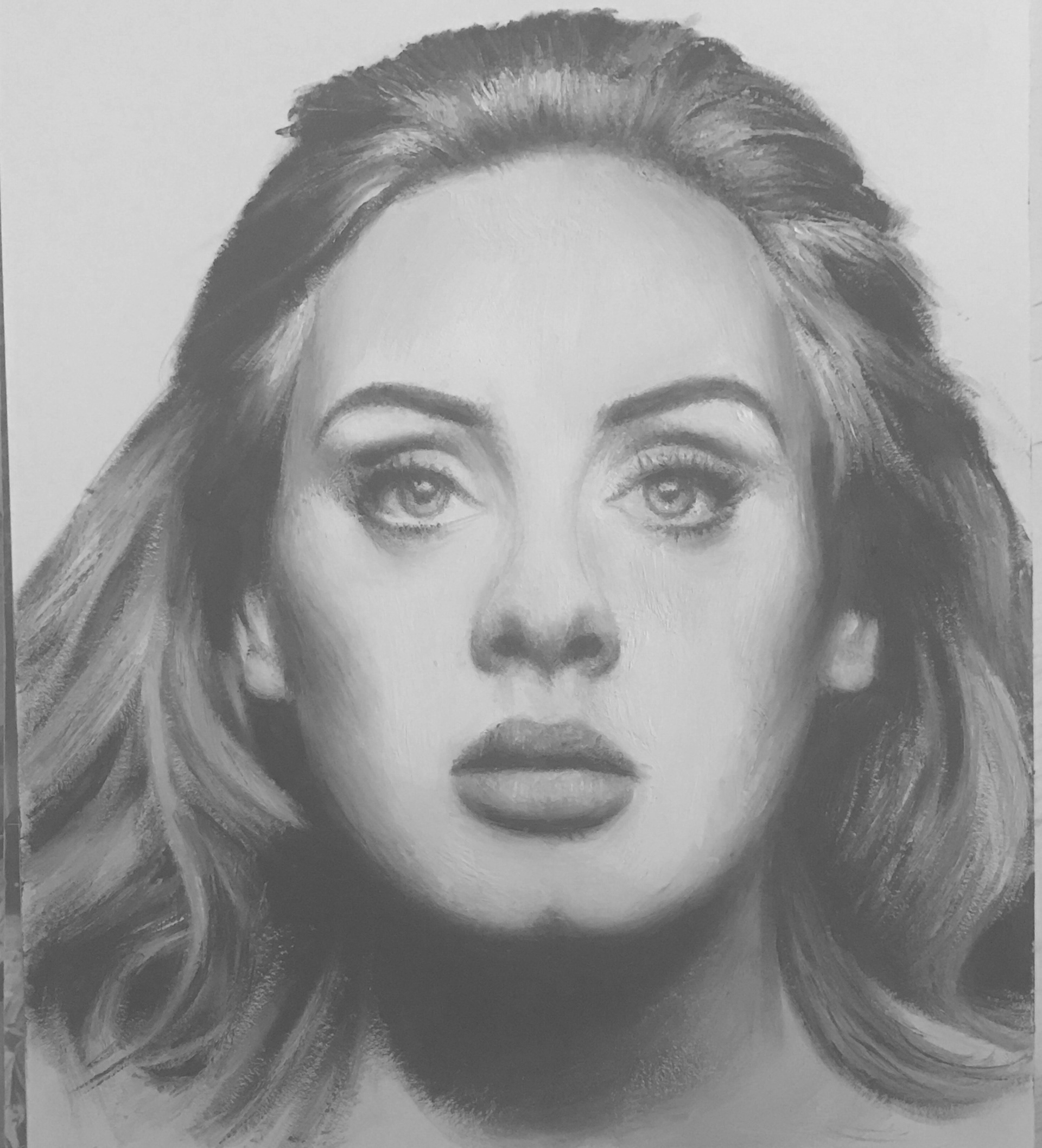 Adele, A4, Oil, Paper