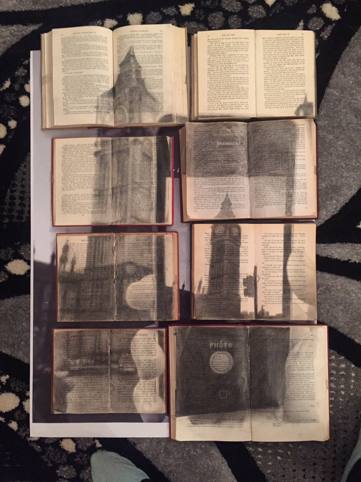 Memories, A1, Paper in Multiple Books, Pencil