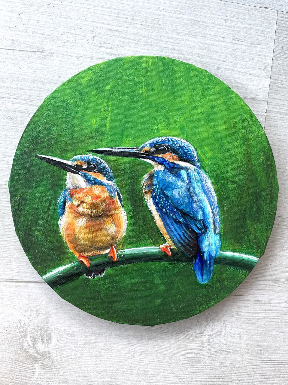 Two Fishers, 20x20cm, Acrylic, Canvas