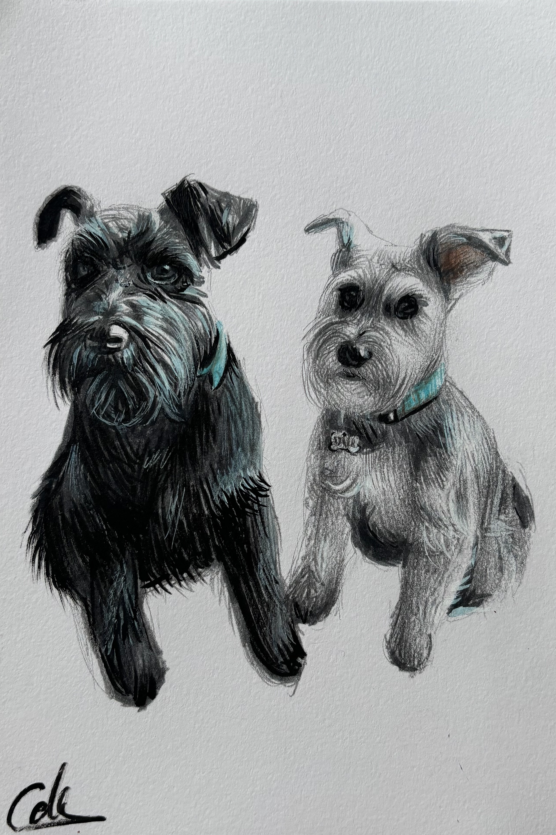 Black and Grey, A5, Pencil, Paper