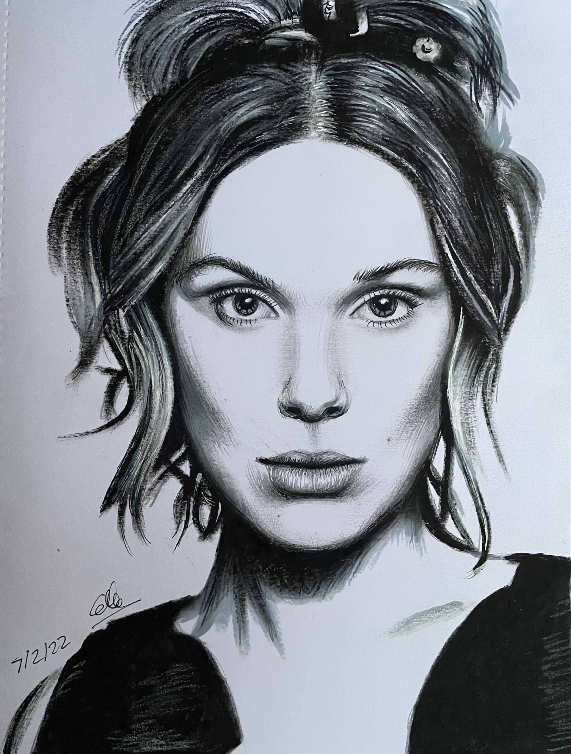 Millie Bobby Brown, A4, Pencil, Paper