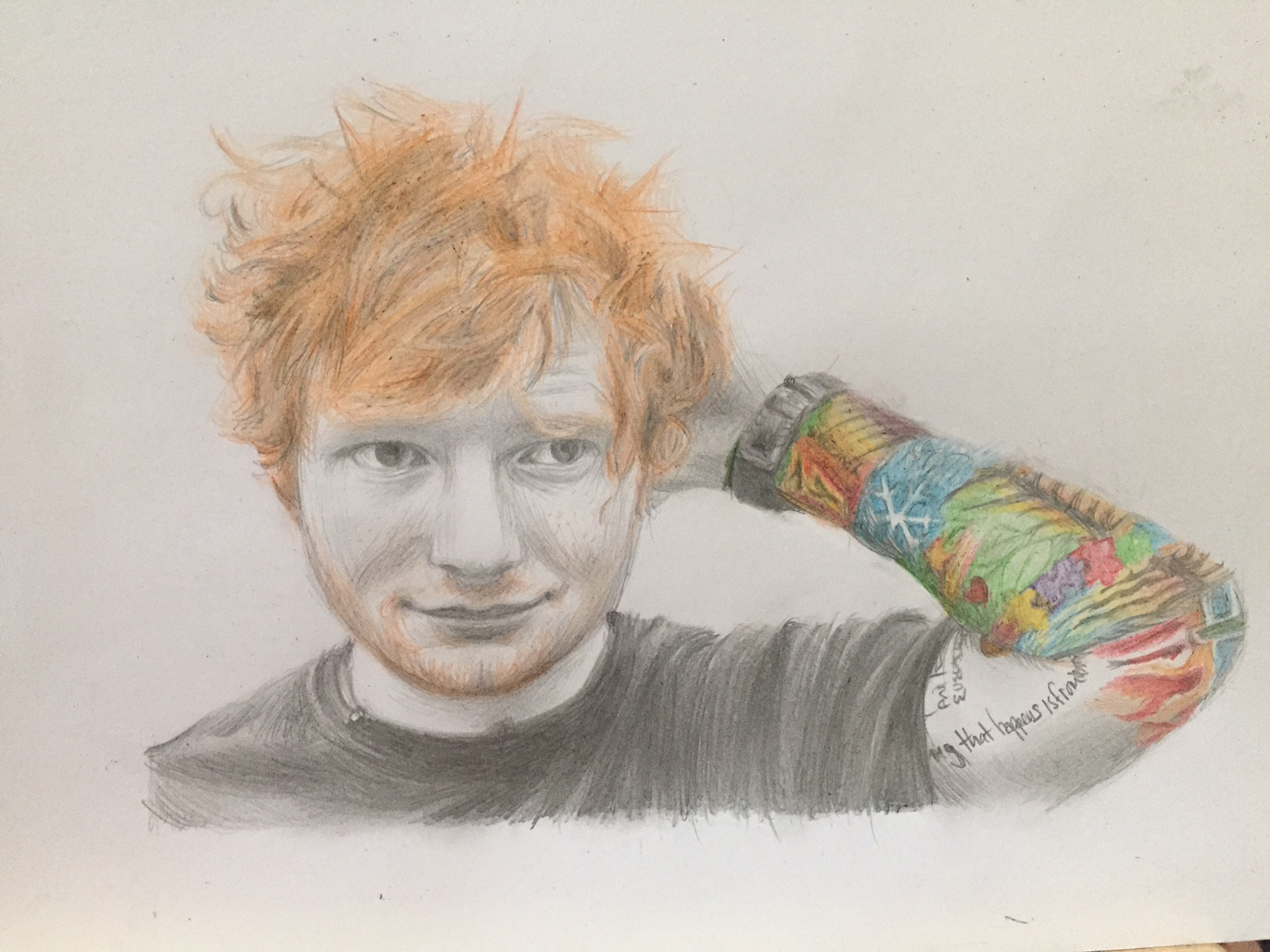 Ed Sheeran, A4, Colour Pencil, Paper